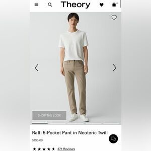 NWT THEORY Raffi Khaki Chinos for Men 32